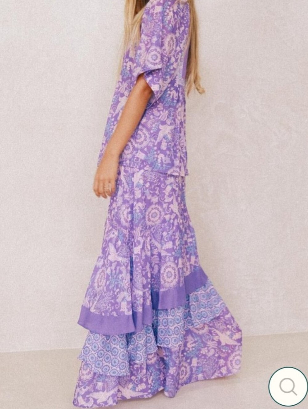 Spell Sannah Maxi Skirt Lavender Boho Tiered Maxi Skirt - Picture 3 of 10